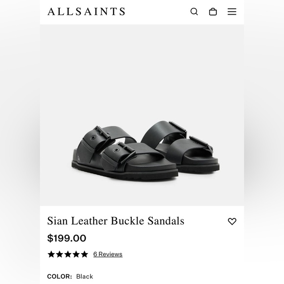 Allsaints Sian Leather Buckle Sandals - Picture 2 of 5